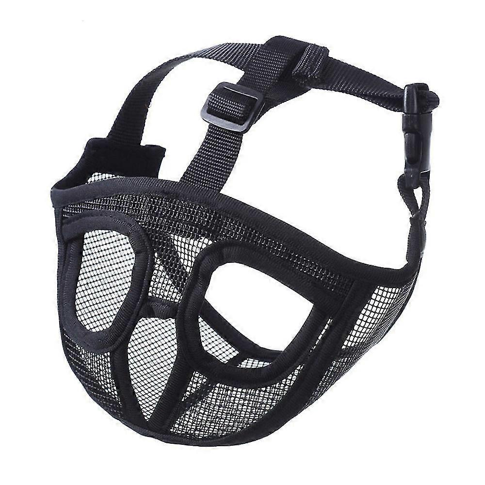 S Blackshort Snout Dog Muzzle Bulldog Muzzle, Stop Dog For Biting Barking Chewing, Adjustableshort Mouth Dog Anti-bite Anti-eating Mask Pet Supplies