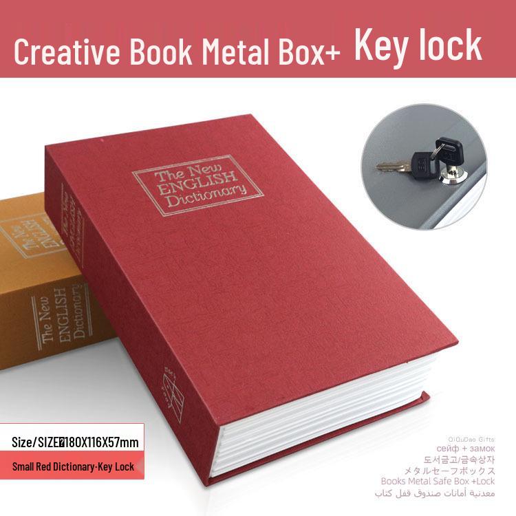 Lockable Metal Book Safe & Coin Bank with Combination Key