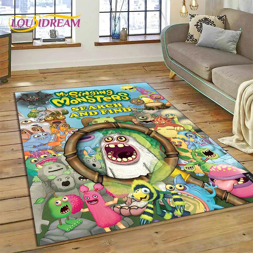 3D Game My Singing Monsters Cartoon Rug Carpet for Living Room Bedroom Home Decor,Floor Mat Non-slip for Sofa  Doormat Gift Kids