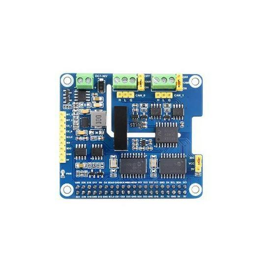 Raspberry Pi 5 Stackable 2-Channel CAN Bus Expansion Board with Isolated Wide Voltage, HAT+ Compatible