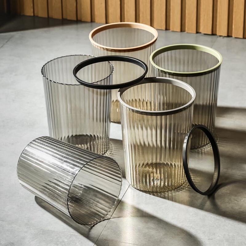 Fu Ri Transparent Lidless Desktop Trash Can (Small, 2-Pack)
