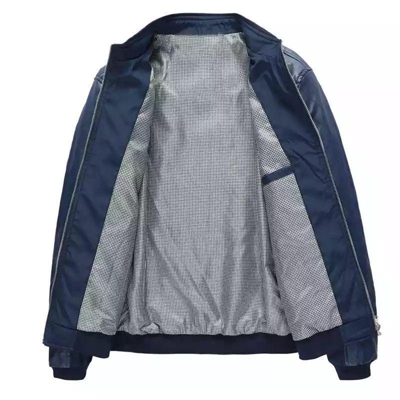 Autumn Stand-up Collar Casual Thin Solid Color Men's Jacket Zipper Cardigan Middle-aged Large Size Men's Jacket