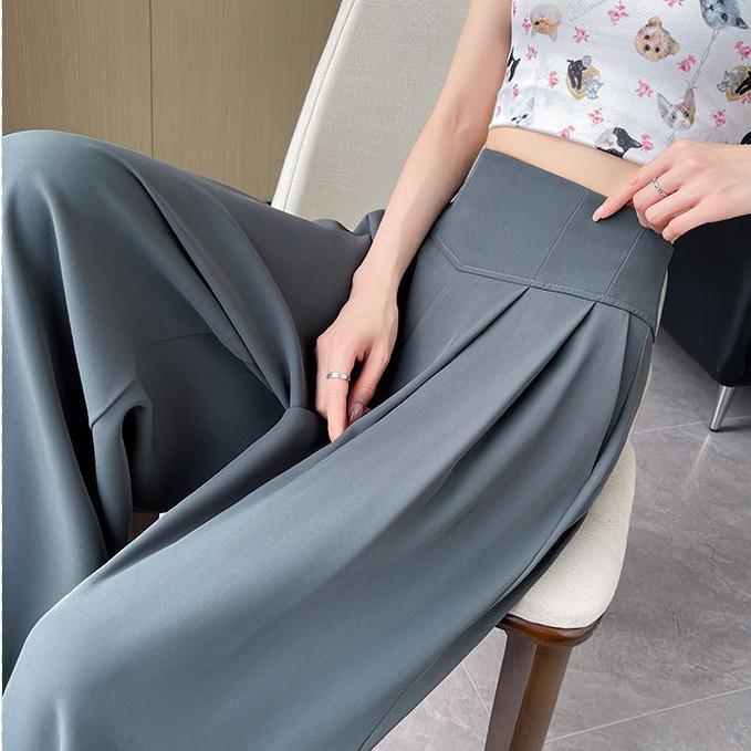 High Waist Wide Leg Straight Cut Casual Loose Long Pants Women's's Suit Pants Spring Summer Floor Length Trousers