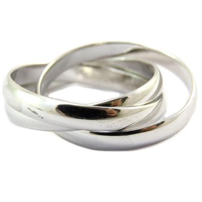 Silvervigselring 'Trio' silver (rhodinerad) - 3 mm