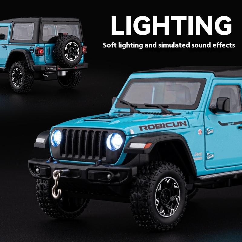 1/24 Alloy Die-cast Wrangler Off-road Vehicle Model Simulation Sound and Light Tire Shock Absorption Children's Toy Ornaments