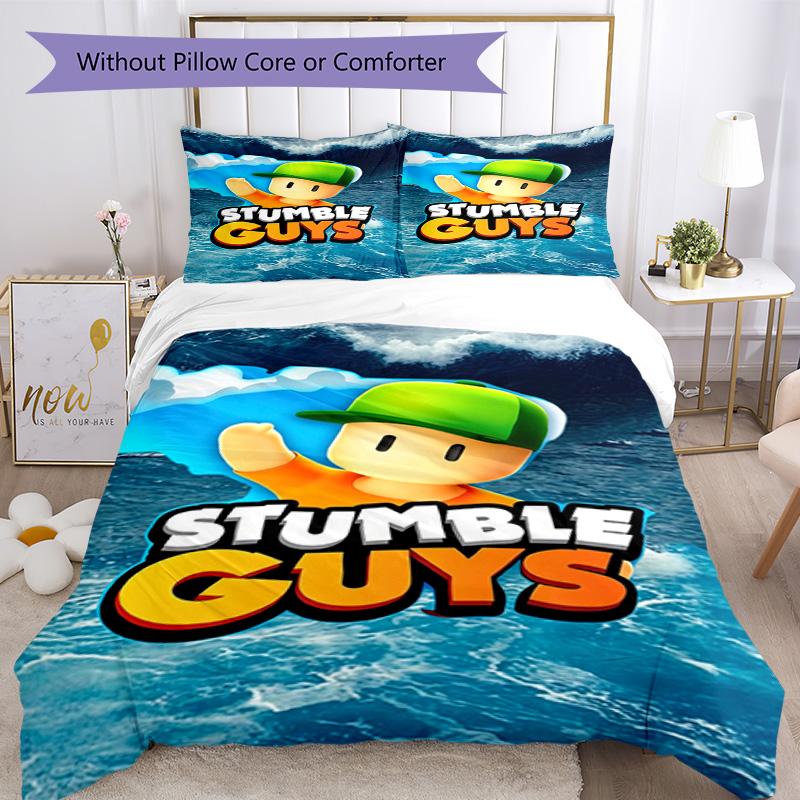 Stumble Guys Comforter Cover Set Suitable For Playroom Lightweight Perfect Gift For Friends Family