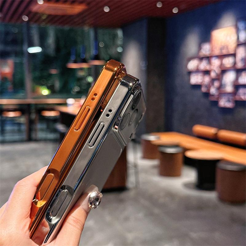 Electroplated Matte Laser iPhone 16 Pro Case - Large Window, Drop-Proof PC Protective Cover for iPhone 15/14