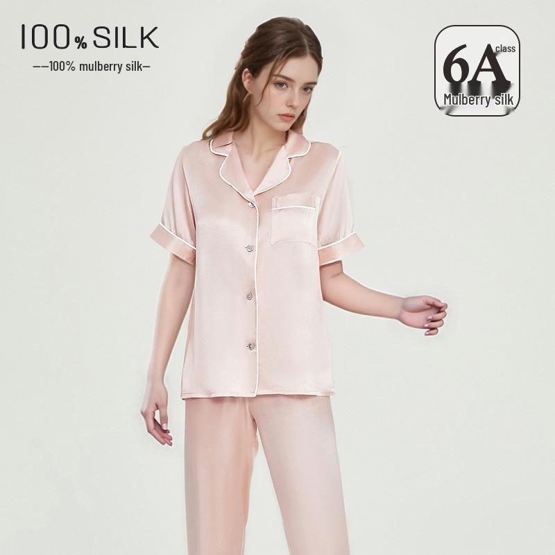 

Women s 19 Momme Heavy Silk Pajamas: 2025 Autumn/Winter Long Sleeve & Pants, 100% Mulberry Silk Homewear Set M (43-48 kg)