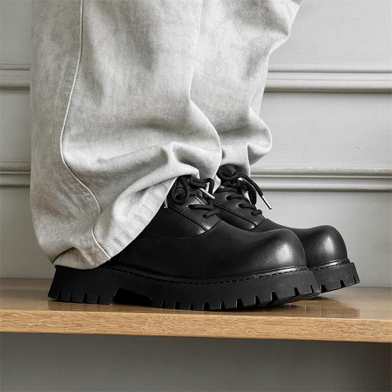 

Мужская обувь 2025 года, новые туфли Mickey Derby, нишевая оснастка, увеличивающая рост, пара кожаных туфель 15151-13131-T 38 чёрный