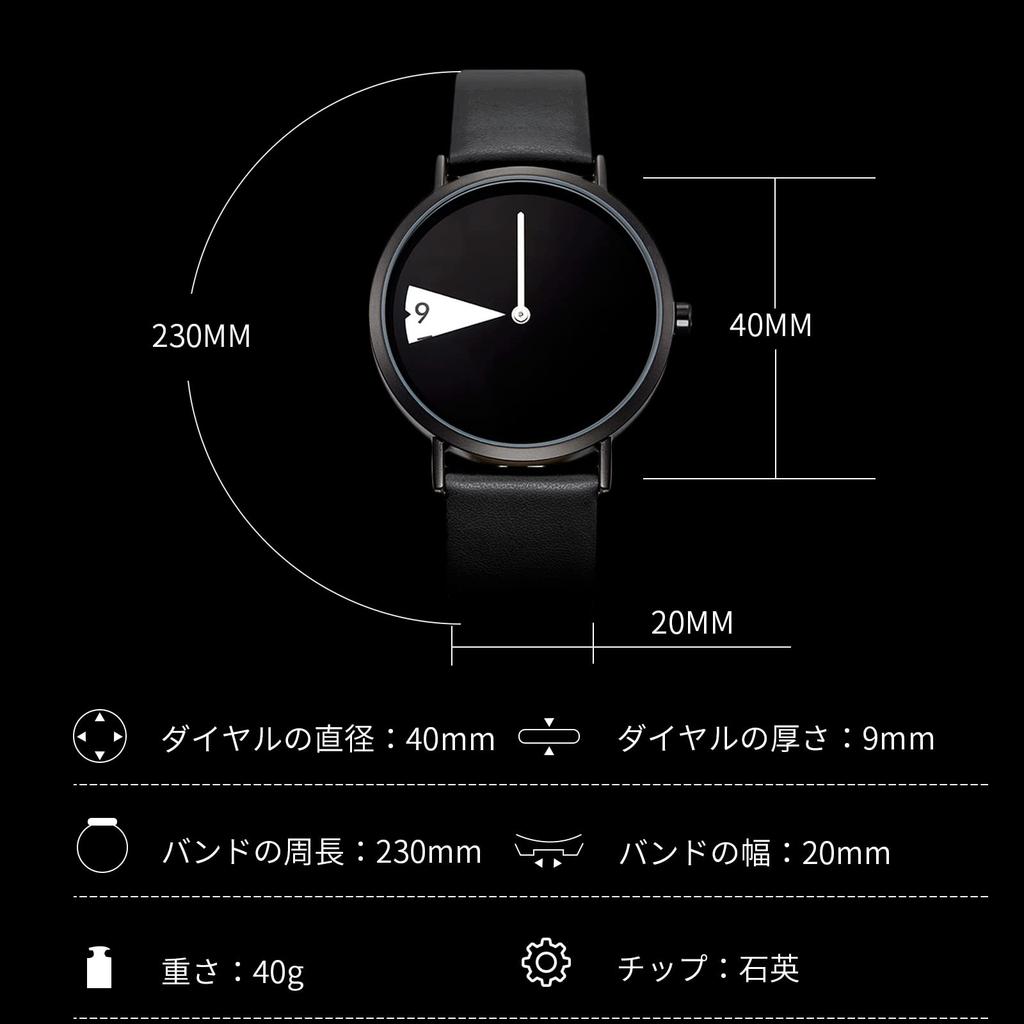 RORIOS Women's Minimalist Unique Analog Watch Japanese Quartz Black Leather