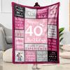 1pc Happy 40th Birthday Celebration Blanket Soft and Warm for Sofa Office Camping Travel Livingroom Great Gift for Friends and Family Comfortable