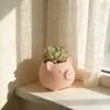 1pc 3D Printed Mini Pink Pig Flower Pot with Drainage Hole Cute Animal Succulent Planter Easter Gift for Desk Balcony Home Decor
