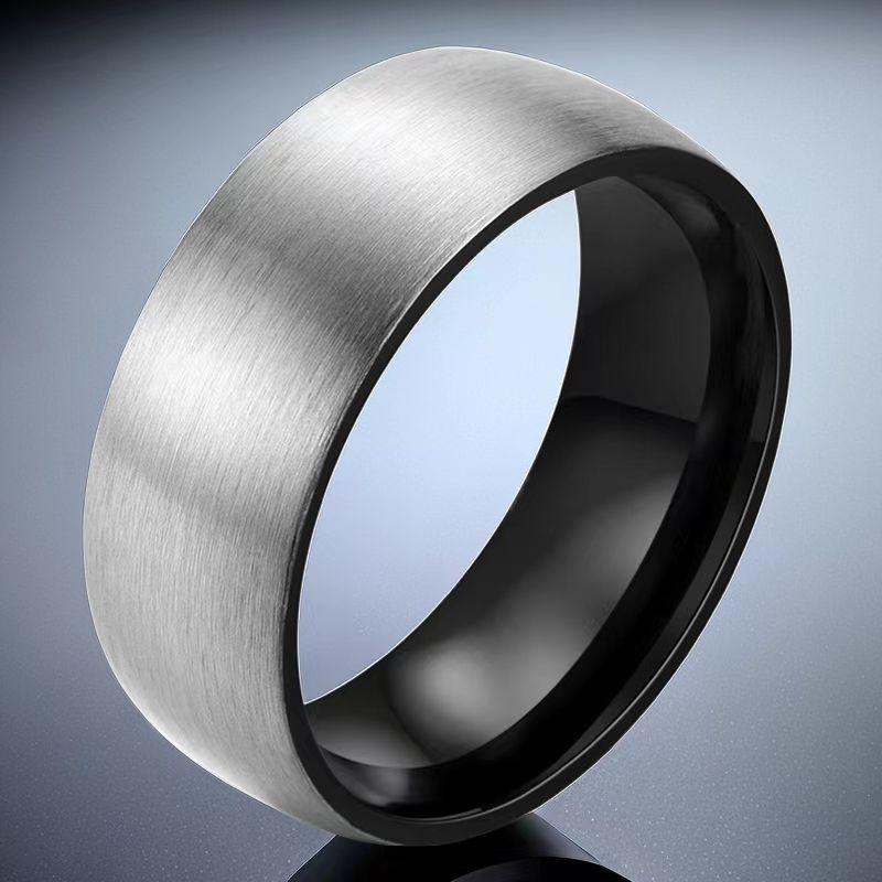 High-End Light Luxury Stainless Steel Ring for Women - Non-Fading, French Design with Titanium Finish.