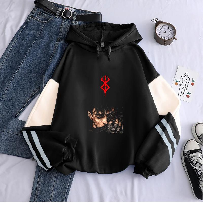 

Guts Berserk Hoodie Anime Print Sweatshirt Men Women Trendy Streetwear Long Sleeve Casual Fleece Hooded Harajuku Male Pullover XS чёрный