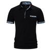 Pattern Stitching Men Summer Short Sleeve Lapel Slim Fit Polo Shirt Men Golf Polo Shirt Tops