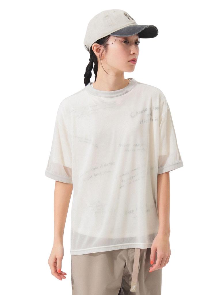 Beams Boy S/S Tee Sheer Line Short Sleeve Women's OFF_WHT FREE