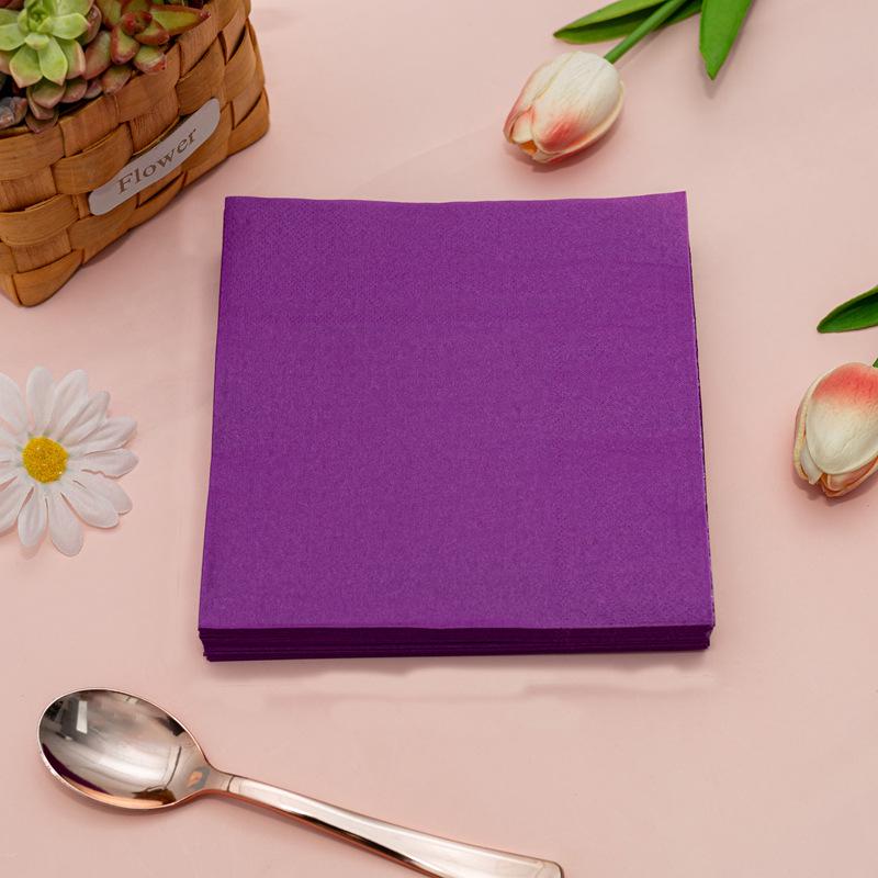 In-Stock 25x25cm Double Layer Printed Party Napkins - Single Color Creative Facial Tissues светло-синий