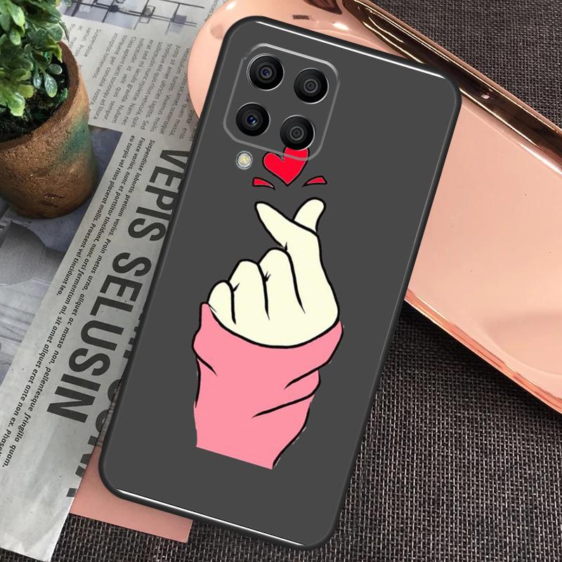 Korean Finger Heart Love Case For Samsung Galaxy M32 M31 M12 M52 M13 M33 M53 M11 M51 M15 M55 M14 M34 M54 M20 M30s