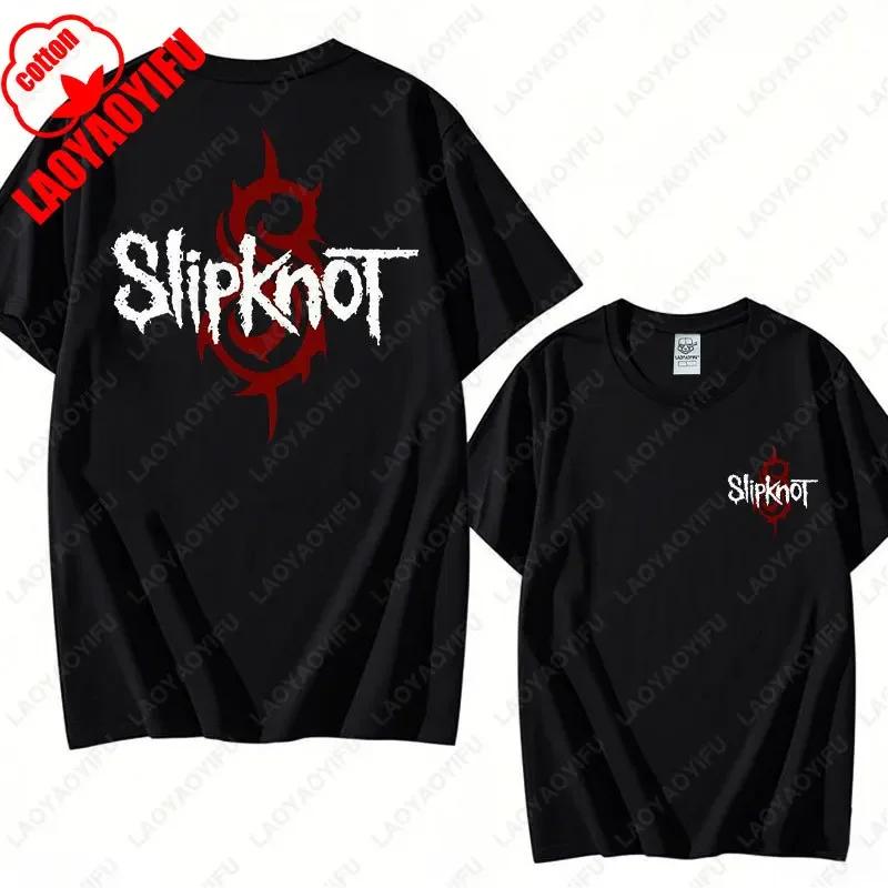Prepare for Hell Tour Shirt Heavy Metal Cotton Tees Man Rock Band T-shirt Men's Slipknots Double Sided Print Short-sleeve Tops
