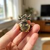 Vintage Lucky Fengshui Highland Cow Figurine Mini Solid Brass Bull Statue for Home Office Desk Decor Animal Collection Gift