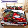 3pcs Custom Name Christmas Santa Claus Bedding Set Duvet Cover Closure Includes 1 Duvet Cover & 2 Pillowcases, Soft and Comfortable for All Seasons.