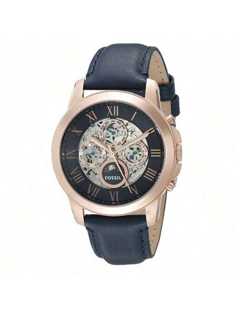 Fossil Ceas de mână bărbătesc Grant Automatic cu auto-înfășurare, curea din piele naturală, mișcare mecanică ME3029