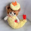 [USED] Chata Artist Cat Teddy Bear Handmade Plush Wool Felt
