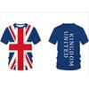 Quality 3D Printed Blue Striped Flag British Minimalist Casual Short Sleeved Men's Women's T-shirt
