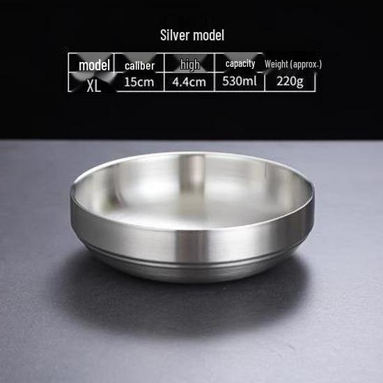 Golden Double-Layer Korean Cuisine Bowl - 304 Stainless Steel, Ideal for Rice, Soup, Kimchi, and Cold Noodles.