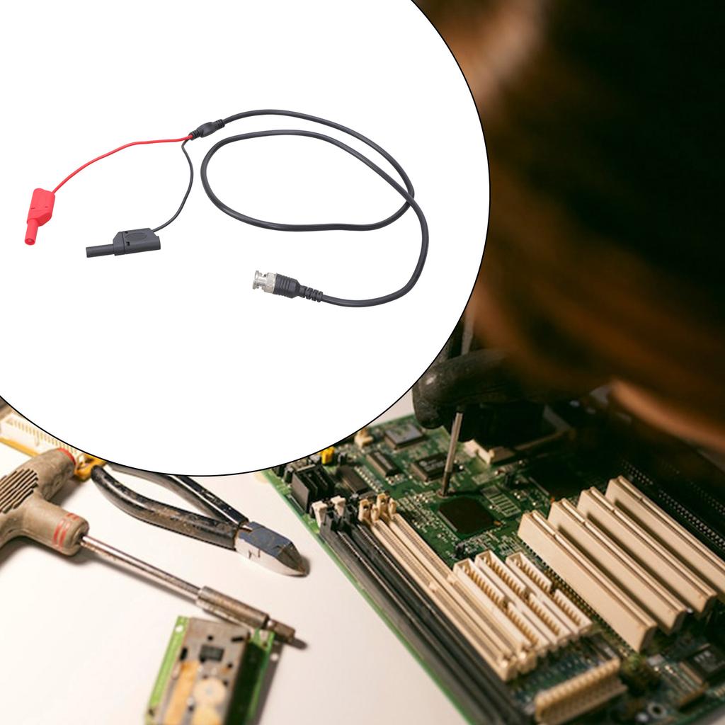 BNC Stecker auf Doppel 4mm Bananenstecker Stapelbare Messleitungen Messspitzen Kabel Geeignet für Oszilloskop Signalüberwachung 120CM