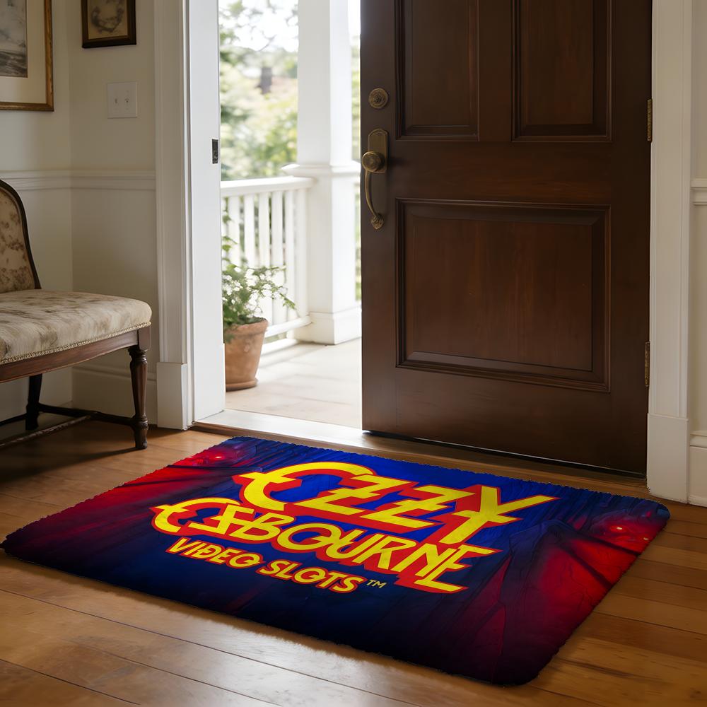 Singer Oozzy Osbourne Floor Mat Soft Flannel Absorbent Mat Non-Slip Rug Home Bedroom Bathroom