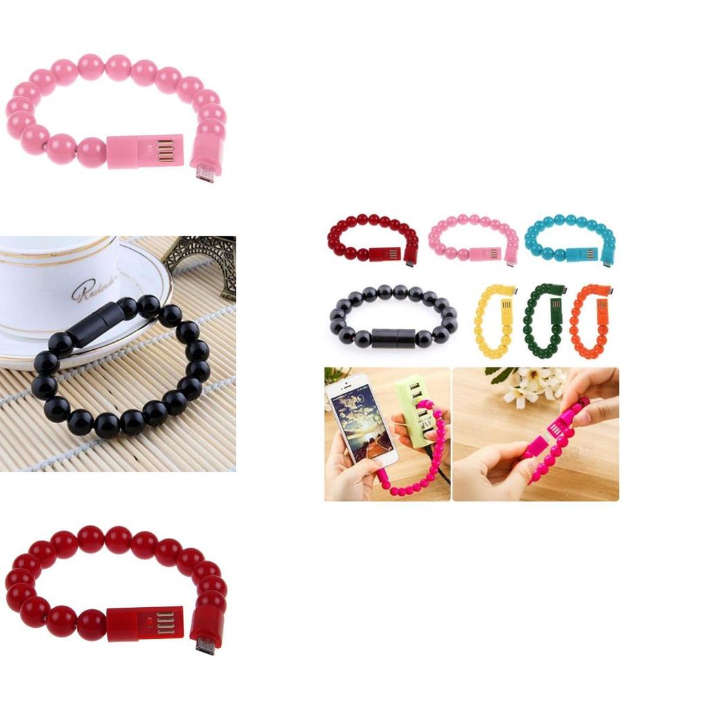 Usb Bracelet Beads Charging Data Sync Cable For Iphone 5g 6g Samsung Android