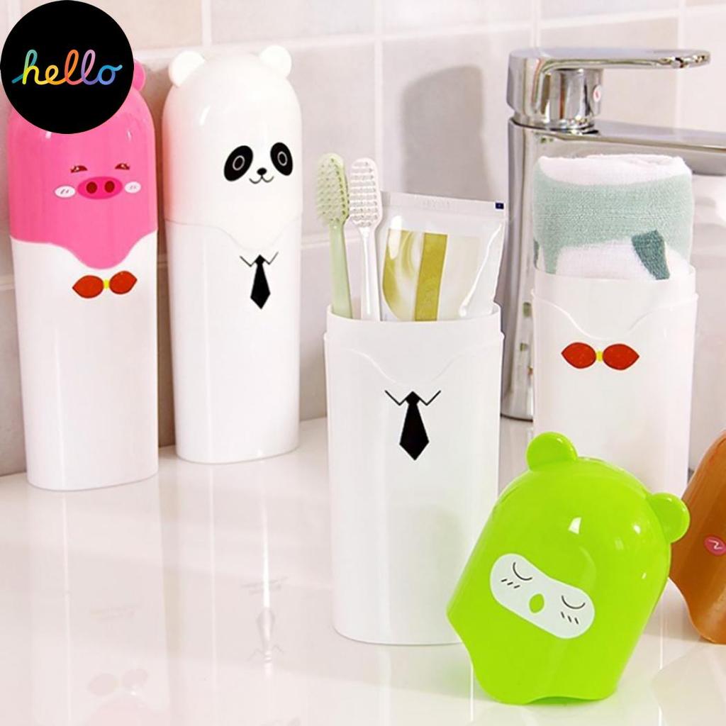 Przenośna szczoteczka podróżna Cute Cartoon Travel Pasta do zębów Ręcznik do przechowywania z pokrywą