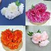 Artificial Peony Flower Bouquet For Wedding Decor With Silk Material In Multiple Colors