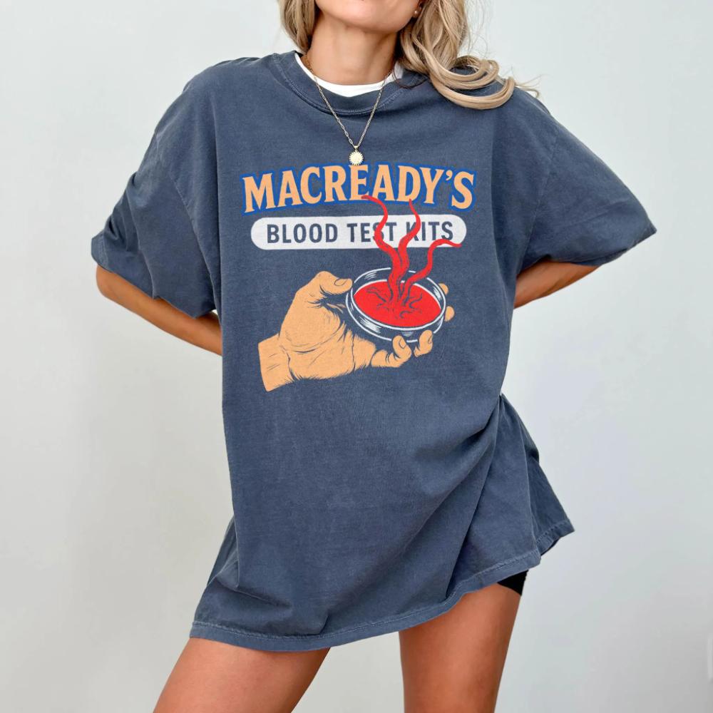 

MacReadys Blood Test Kits TShirt Cult SciFi Horror Parody Tee Shirt Graphic Short Sleeve Shirt Unisex Unisex Women AllSeason 4XL