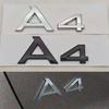 3D ABS Chrome Black Car Letters A4 A6 Logo Rear Trunk Badge Sticker Decals For  Audi A4 A6 Auto Tail Marking Accessories