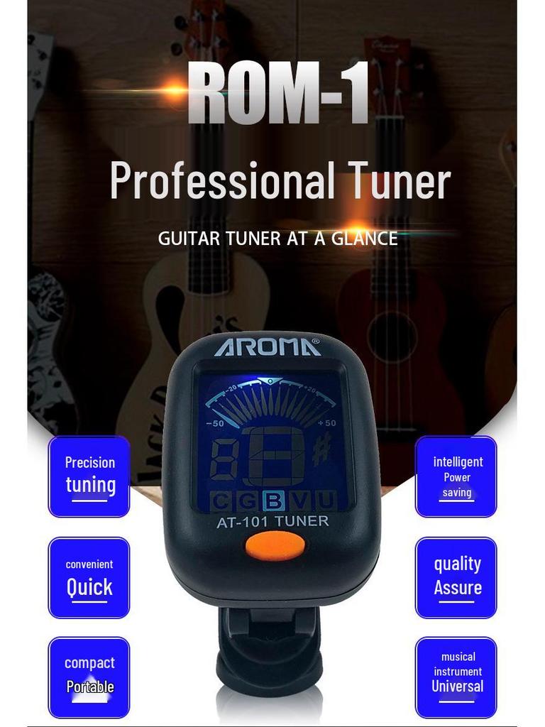 Multifunctional Electronic Tuner for Guitar, Violin, and Ukulele with Twelve Equal Temperament