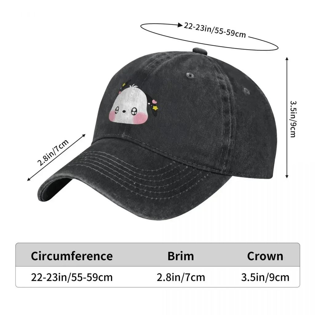 Kawaii Hund Pochacco Baseballkappe Jagd Camping Qualität Hip Hop Hüte Unisex Teenager Stilvolle Sonnenblenden Snapback Kappe