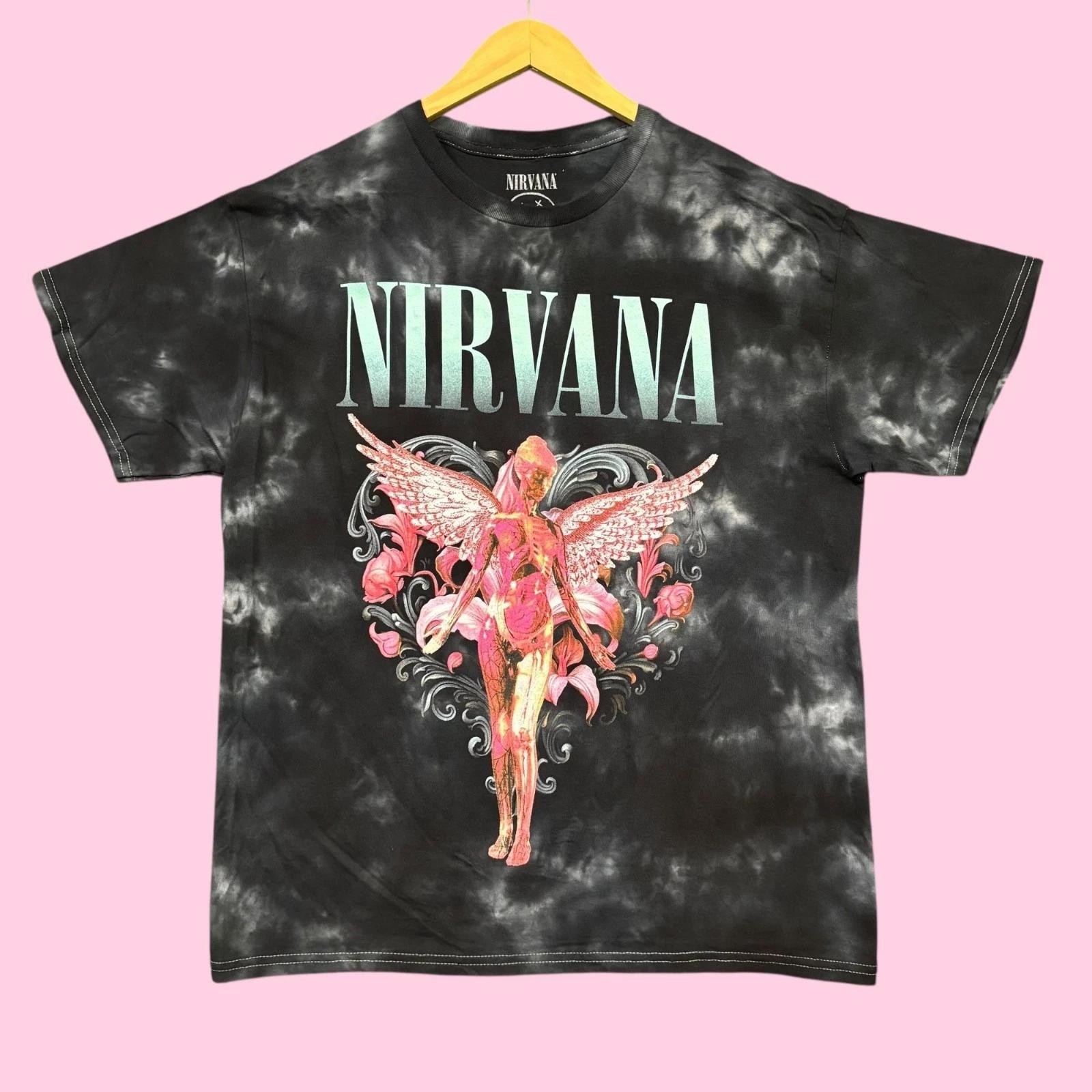 Nirvana In Utero Fairy Grunge Band Футболка с тай-дай L XL