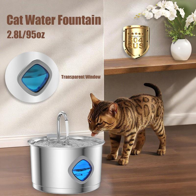 Wholesale 2.2L/2.8L/3.2L/4L Automatic Cat Water Fountain Stainless Steel Dog Dispenser for Cats Water Drinker with Filter