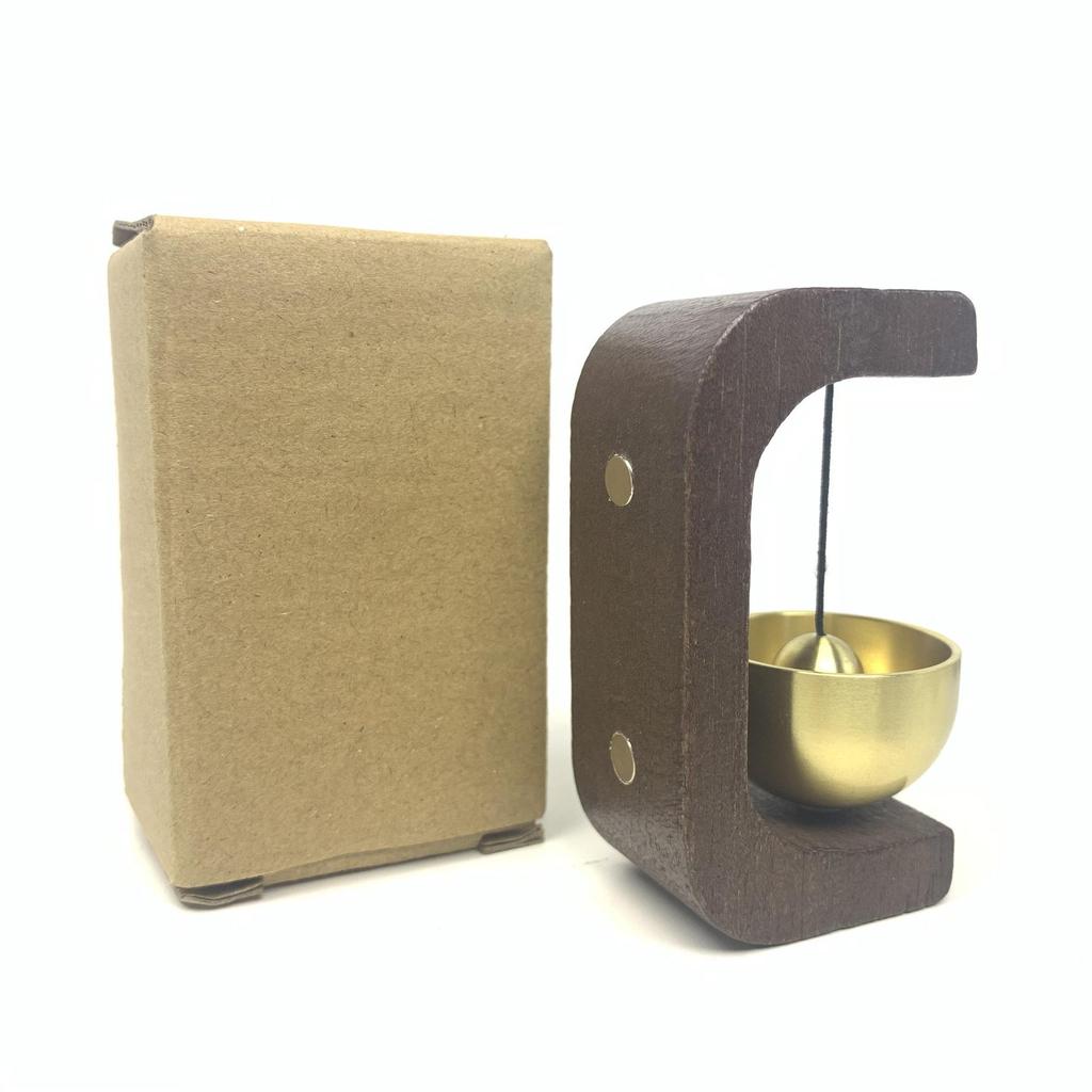 Dopamine Copper Bell Wind Chime with Suction Cup - Entrance Reminder and Magnet Sticker Hanging Ornament for Housewarming Gift