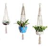 Blumentopf aus Hanfseil für drinnen und draußen, Pflanzenhänger, Makramee-Pflanzenhänger, dekorative Pflanzenaufhängung, Seil zum Aufhängen, Pflanzgefäß zum Aufhängen, 3er-Set