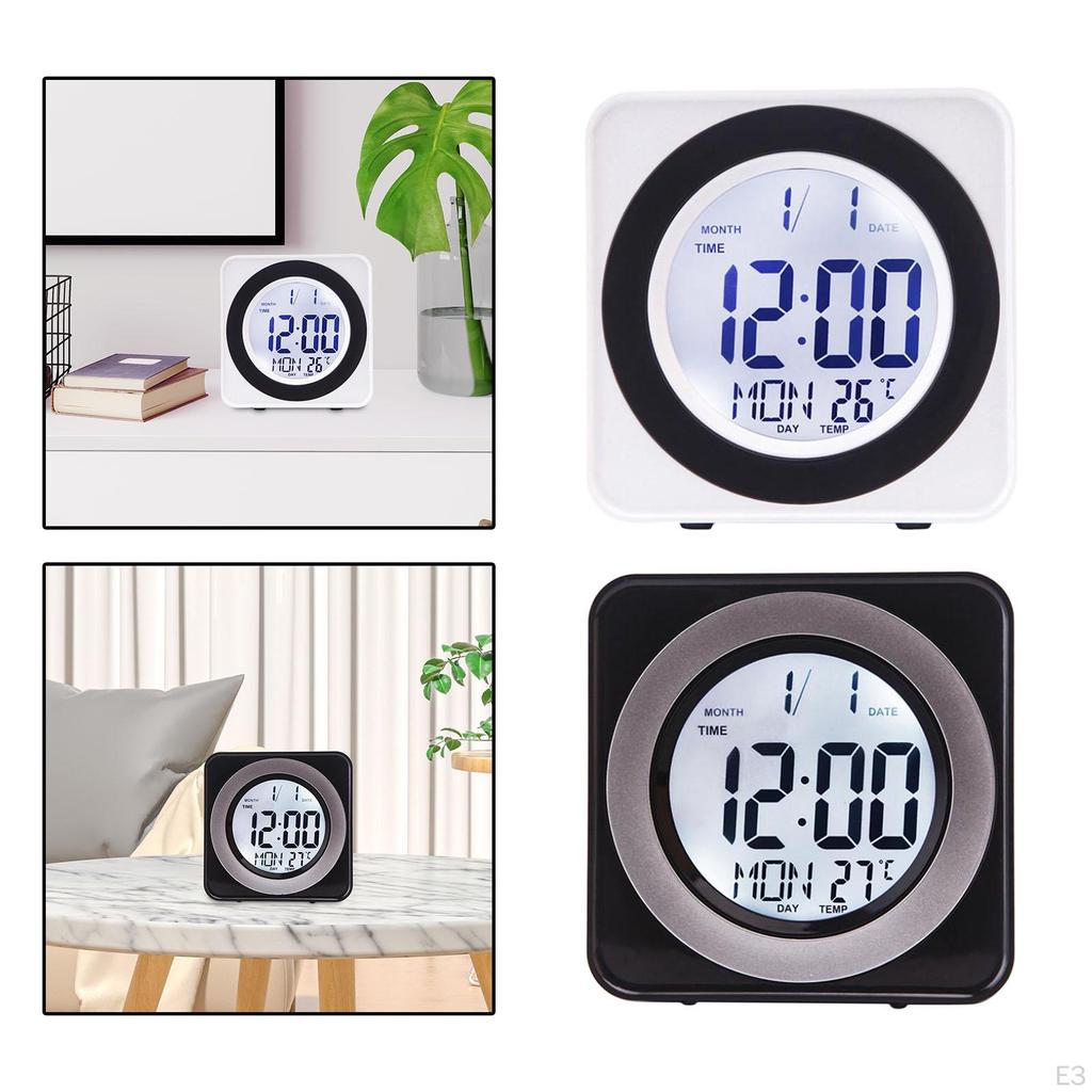 Clock, Desktop Alarm Small Portable Square Modern Electronic Home Decoration