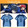 Blue Lock 3D Digitaal Bedrukt Cosplay T-shirt Voor Tieners Polyester Stof