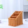 Multicolor Compartmentalized Storage Basket Multi-porpose Weaving Box Organizier Basket  in-vehicle