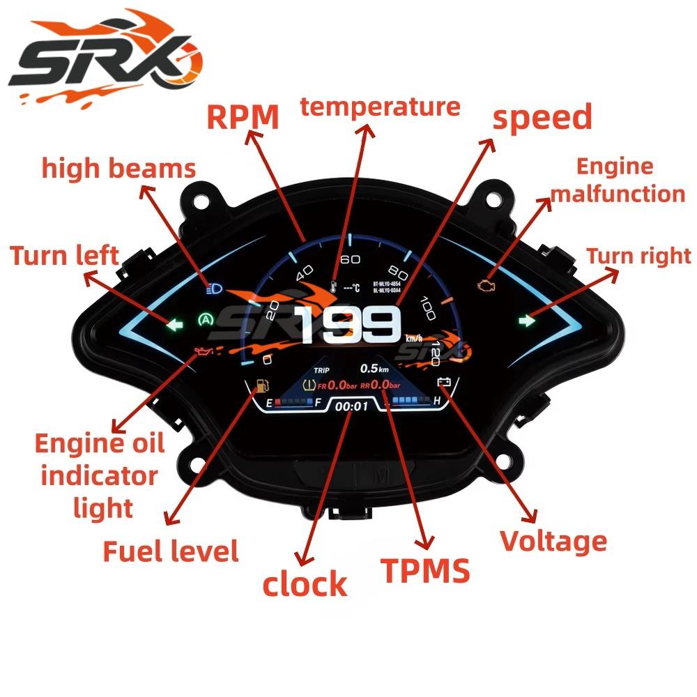 For VESPA Sprint Primevera 150 2017-2023 Digital Meter Assembly Instrument Odometer Tachometer Speedometer Gauge