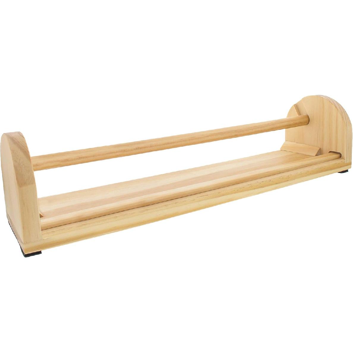 US Art Supply 12-Inch Wooden Tabletop Easel Paper Roll Holder and Dispenser - Craft Paper Roll Dispenser with Safe Tear Strip, Solid Wood