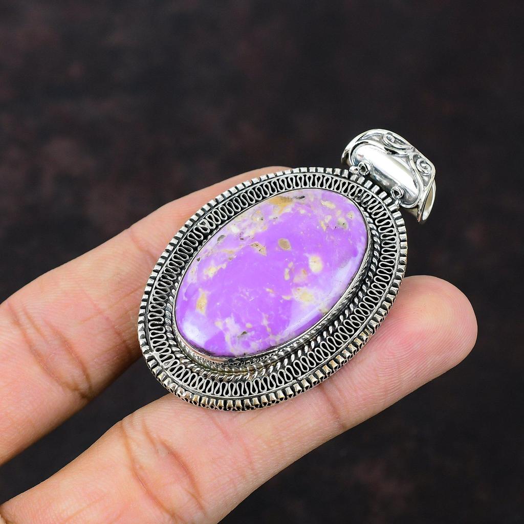 Phosphosiderit Edelstein Anhänger Handgefertigter Anhänger 925 Sterling Silber Anhänger Vintage Design Anhänger Phosphosiderit Schmuck Geschenk für Mutter