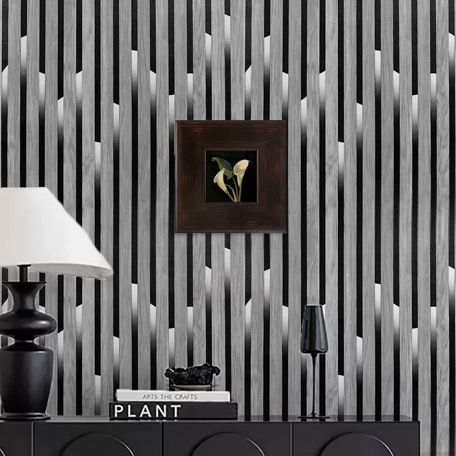3D Wood Grain Self-Adhesive Wallpaper for Living Room Decoration