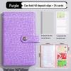 A6 Password Lock Color-Changing Leather Macaron Budget Diary with Floral Pattern Money Box